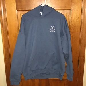 PAWZ indigo visionary print hoodie